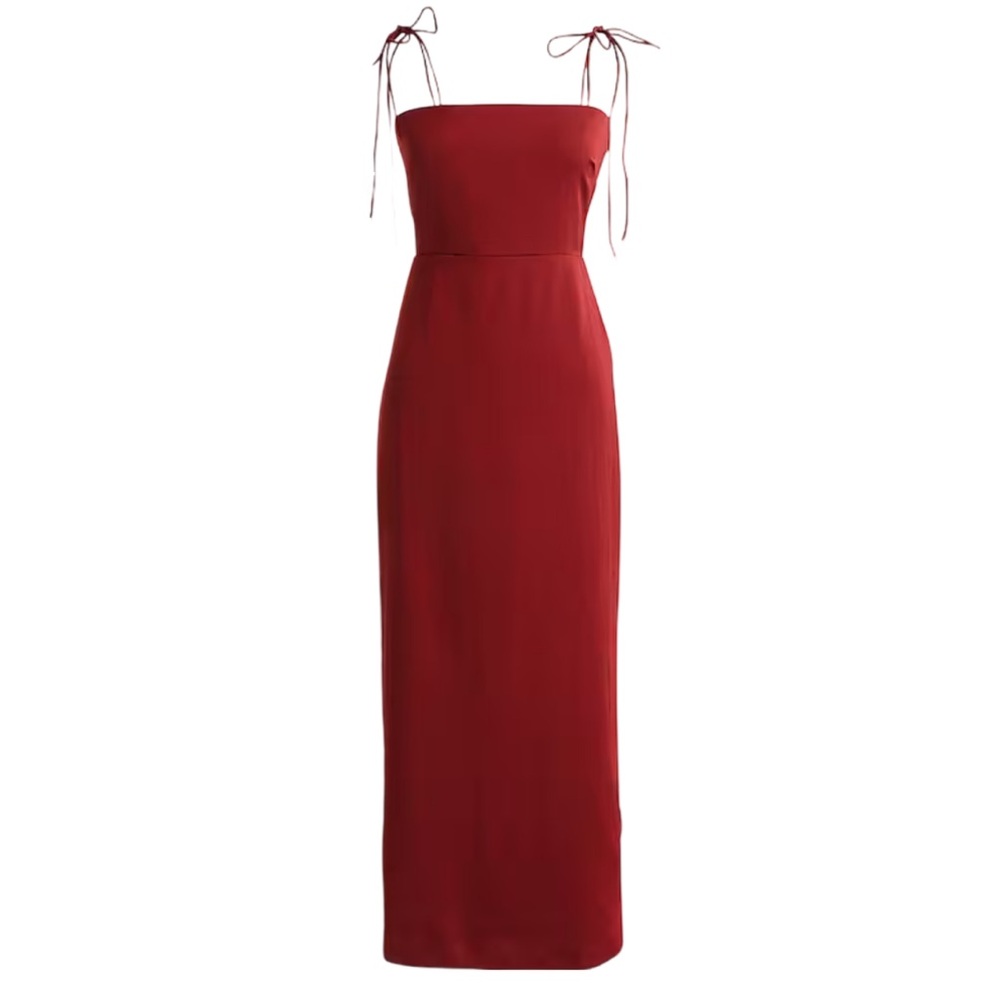 J. Crew Collection Tie-Strap Midi Dress in Textured Satin
